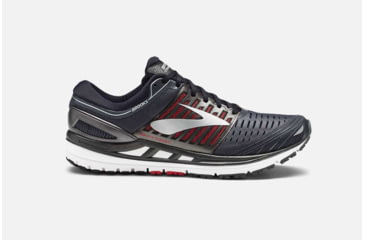 Image of Brooks Transcend 5 Mens Road Running Shoes, Ebony/Black/Red, 11 US, Medium, 1102761D080.110