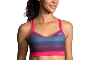 Image of Brooks UpLift Crossback Sports Bra, Dahlia/Market Haze, Extra Small, 300616603.020