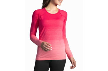 Image of Brooks Women's Streaker Long Sleeve Running Shirt, Dahlia/Salmon, Large, 221142679.035
