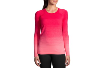 Image of Brooks Women's Streaker Long Sleeve Running Shirt, Dahlia/Salmon, Small, 221142679.025
