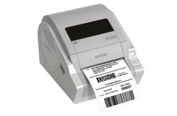 Image of Brother Mobile Solutions TD-4000 Desktop Barcode Printer TD4000 In Use