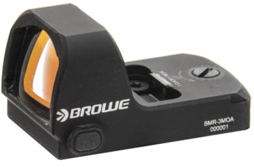 Image of BROWE 1x23mm 3 MOA Red Dot Micro Reflex w/RMR Footprint &amp; Bottom Loading Battery, No Mount, Black, One Size, BMR-3MOA-R