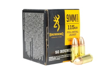 Image of Browning Ammo 9mm 115gr Full Metal Jacket Pistol Ammo50 Per Box/20 Case, B191800093