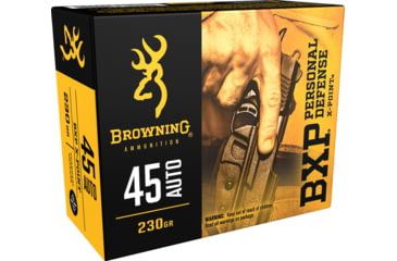 Image of Browning BXP .45 ACP 230 grain Jacketed Hollow Point Centerfire Pistol Ammo, 20 Rounds, B191700451