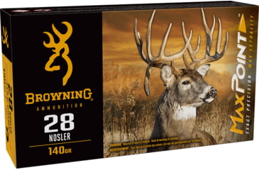 Image of Browning Ammo Max Point .28 Nosler 140 Grain Rifle Ammo, 20 Rounds, B192100282