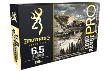 Image of Browning Long Range Pro 6.5mm Creedmoor 130 grain Sierra MatchKing Boat Tail Hollow Point Centerfire Rifle Ammo, 20 Rounds, B192500651
