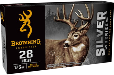 Image of Browning Ammo Silver .28 Nosler 175 Grain Rifle Ammo, 20 Rounds, B192600281