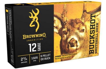 Image of Browning Ammo B193111222 Buckshot 12 Gauge 2.75 9 Pellets 00 Buck Shot 15 Bx/