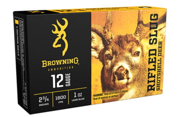 Image of Browning Rifled Slug 12 Gauge 1 oz 2.75 in Centerfire Shotgun Slug Ammo, 5 Rounds, B193121221