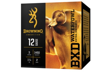 Image of Browning BXD Waterfowl 12 Gauge 3.5 in 1 1/2 oz #2 Centerfire Shotgun Shot Ammo, 25 Rounds, B193411242