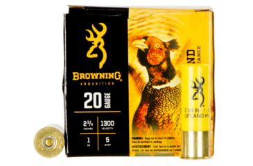 Image of Browning BXD Upland 20 Gauge 2.75 in 1 oz #5 Centerfire Shotgun Shot Ammo, 25 Rounds, B193512025