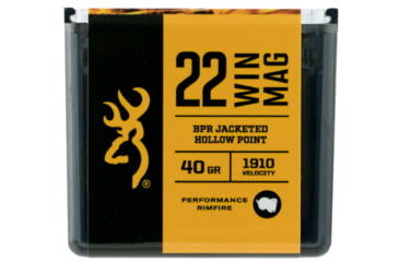 Image of Browning BPR .22 Winchester Magnum Rimfire 40 Grain Jacketed Hollow Point Rimfire Rifle Ammo, 50 Rounds, B195122050