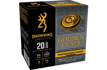 Image of Browning Ammo Golden Clays 20Gauge 2.75 7/8oz 7.5Shot 25 Per Box/10 Case, BGC207