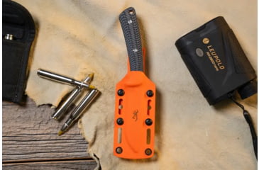 Image of Browning Back Country Fixed Blade Knife - Box, 3.5in, D2 High Carbon Steel, Drop Point, G10 Handle, Blaze, 3220522B