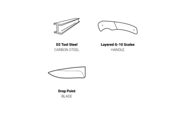 Image of Browning Back Country Fixed Blade Knife - Box, 3.5in, D2 High Carbon Steel, Drop Point, G10 Handle, Blaze, 3220522B