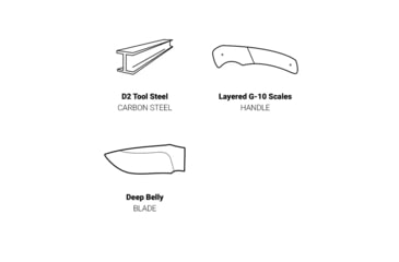 Image of Browning Back Country Small Fixed Blade Knife - Box, 2.75in, Deep Belly Skinner, Composite Handle, Blaze, 3220499B