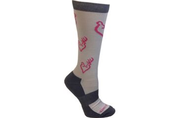 Image of Browning Bg Ladies Heartland Calf Socks Med White/grey/pink Buckmark