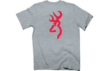 Image of Browning Bg Men's T-shirt Red Buckmark Xx-large Heather Gray