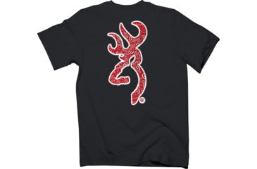 Image of Browning Bg Men's T-shirt W/buck Mark Logo Small Black/red Bandana