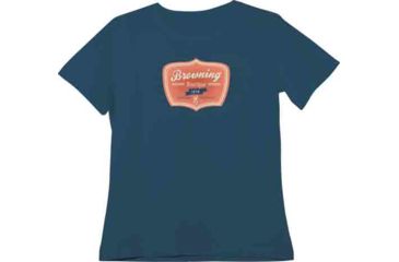 Image of Browning Bg Women's T-shirt ''boutique'' Small Blue Boutique 1878 Logo