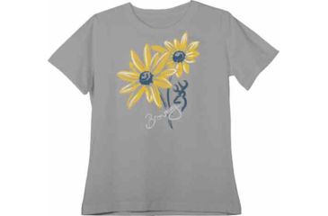 Image of Browning Bg Women's T-shirt Daisies Medium Fitted Silver