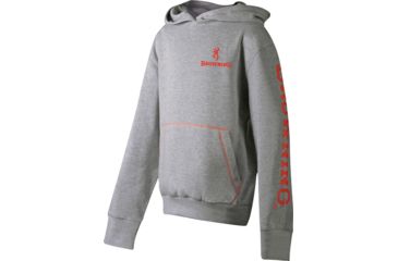 Image of Browning Bg Youth's Hoodie Heather Gray Large W/logo Sleeves