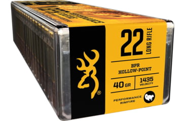 Image of Browning BPR .22 Long Rifle 40 grain Plated Hollow Point Brass Cased Rimfire Ammo, 100 Rounds, B194122100