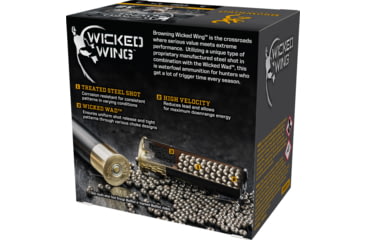 Image of Browning Ammo B193421232 Wicked Wing 12Gauge 3 1 1/4oz 2Shot 25 Per Box/10 Cas