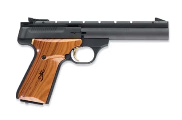 Image of Browning Buck Mark 5.5 Field Pistol, .22 Long Rifle, 5.5 in barrel, matte blue aluminum frame, contoured walnut grip, blowback operated semi-auto, fixed blade front, adj. target rear, 10 round magazine, Buck Mark 5.5 Field-1-FRRMPG
