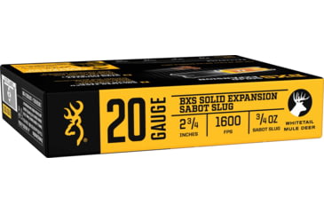 Image of Browning BSX 20 Gauge 3/4 oz 2.75in Sabot Slug Centerfire Shotgun Slug Ammo, 5 Rounds, B193112021