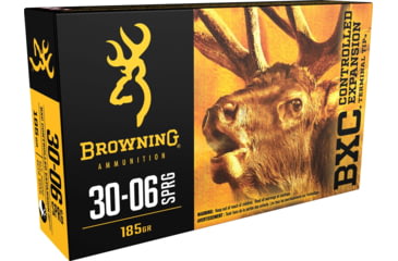 Image of Browning BXC .30-06 Springfield 185 grain Controlled Expansion Terminal Tip Nickel Plated Brass Cased Centerfire Rifle Ammo, 20 Rounds, B192230061