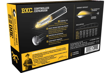 Image of Browning BXC .300 Winchester Magnum 185 grain Controlled Expansion Terminal Tip Nickel Plated Brass Cased Centerfire Rifle Ammo, 20 Rounds, B192203001