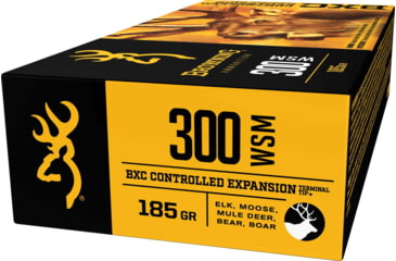 Image of Browning BXC .300 Winchester Short Magnum 185 grain Controlled Expansion Terminal Tip Nickel Plated Brass Cased Centerfire Rifle Ammo, 20 Rounds, B192230001