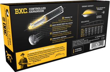 Image of Browning BXC .300 Winchester Short Magnum 185 grain Controlled Expansion Terminal Tip Nickel Plated Brass Cased Centerfire Rifle Ammo, 20 Rounds, B192230001