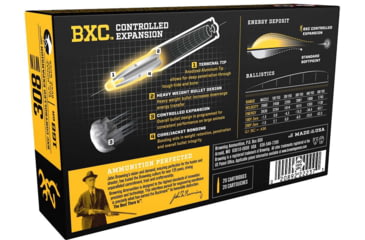 Image of Browning BXC .308 Winchester 168 grain Controlled Expansion Terminal Tip Nickel Plated Brass Cased Centerfire Rifle Ammo, 20 Rounds, B192203081
