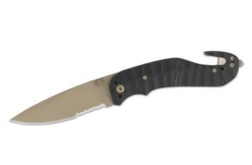 Image of Browning Duration Seat Belt Cutter Folding Knife,3.375in Drop Point Steel Blade,Black G-10 Handle 320173BL