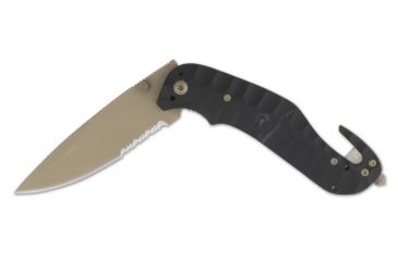 Image of Browning Duration Seat Belt Cutter Folding Knife,3.375in Drop Point Steel Blade,Black G-10 Handle 320173BL