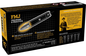 Image of Browning FMJ Target .350 Legend 124 grain Full Metal Jacket Brass Cased Centerfire Rifle Ammo, 20 Rounds, B192803501