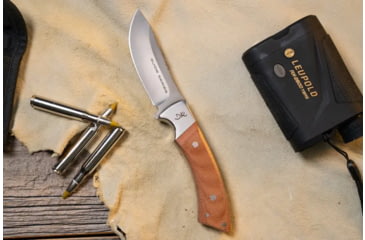 Image of Browning Guide Series Fixed Blade Knife, 3.625in, Sandvik 14C28N, Skinner, G10 Handle, Split Grain Leather, 3220451