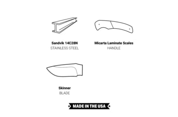 Image of Browning Guide Series Fixed Blade Knife, 3.625in, Sandvik 14C28N, Skinner, G10 Handle, Split Grain Leather, 3220451