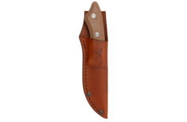 Image of Browning Guide Series Fixed Blade Knife, 3in, Sandvik 14C28N, Drop Point, Composite Handle, Split Grain Leather, 3220498B