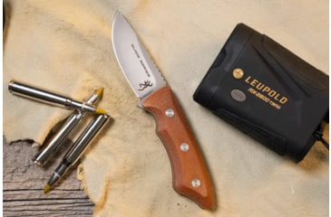 Image of Browning Guide Series Fixed Blade Knife, 3in, Sandvik 14C28N, Drop Point, Composite Handle, Split Grain Leather, 3220498B
