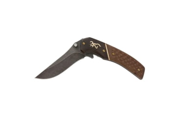 Image of Browning Hunter Folding Knife, 3.5in, 440-C, Straight Back, Wood Handle, N, 3220392