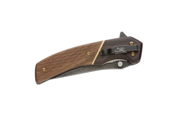 Image of Browning Hunter Folding Knife, 3.5in, 440-C, Straight Back, Wood Handle, N, 3220392