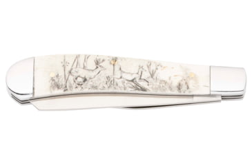 Image of Browning Whitetail Trapper Folding Knife, 3in, Sandvik 12C27 Stainless Steel, Clip Point/Spey Blade, Natural Bone Handle, 3220578B