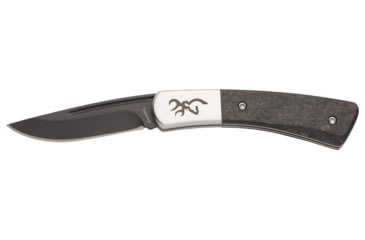 Image of Browning Knoll Folder 2.375in Knife, Slip Joint, Black 12C27 Blade, Marbled Carbon Fiber Handle, 3220476