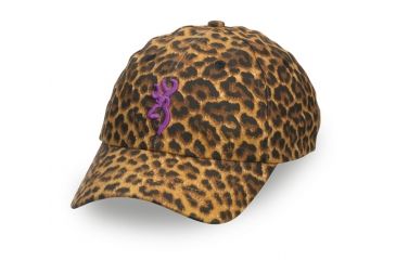 Image of Browning Ladies Safari Animal Print Cap, Leopard/Purple, Adult cap adjustable fit 308343921