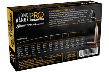 Image of Browning Long Range Pro .270 Winchester 140 grain Sierra Tipped GameKing Nickel Plated Brass Cased Centerfire Rifle Ammo, 20 Rounds, B192502702