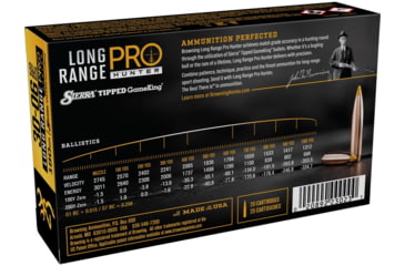 Image of Browning Long Range Pro .30-06 Springfield 180 grain Sierra Tipped GameKing Nickel Plated Brass Cased Centerfire Rifle Ammo, 20 Rounds, B192530062