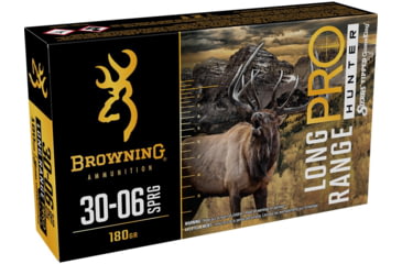 Image of Browning Long Range Pro .30-06 Springfield 180 grain Sierra Tipped GameKing Nickel Plated Brass Cased Centerfire Rifle Ammo, 20 Rounds, B192530062